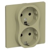 Розетка 2-я с заземлением в сборе ИЭК FLITE РС12-0-К-ФлО 16А оливковый