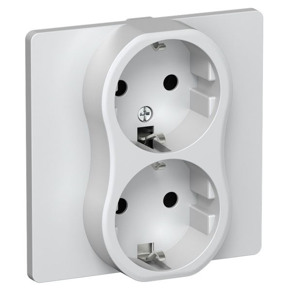 Розетка 2-я с заземлением в сборе ИЭК FLITE РС12-0-К-ФлЖ 16А жемчуг