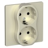 Розетка 2-я с заземлением в сборе ИЭК FLITE РС12-0-К-ФлШ 16А шампань