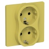 Розетка 2-я с заземлением в сборе ИЭК FLITE РС12-0-К-ФлЖК 16А желтый карри