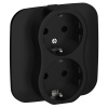 Розетка 2-я с заземлением в сборе ИЭК FLITE РСш12-1-А-ФлЧ 16А шторки автозажим черный