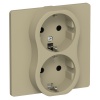 Розетка 2-я с заземлением в сборе ИЭК FLITE РСш12-0-К-ФлХ 16А шторки хаки