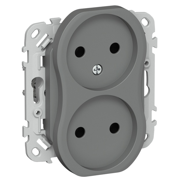 Розетка 2-я без заземления в сборе ИЭК FLITE РС02-1-ФлМА 10А автозажим мокрый асфальт