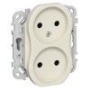 Розетка 2-я без заземления в сборе ИЭК FLITE РС02-0-ФлСл 10А сливочный