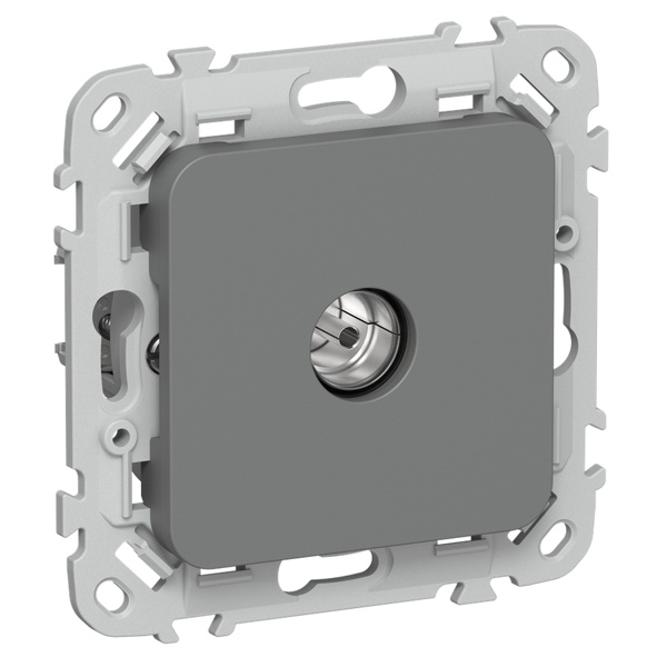 Розетка TV экранированная оконечная тип M ИЭК FLITE РТВм-1-1-1-ФлМА мокрый асфальт