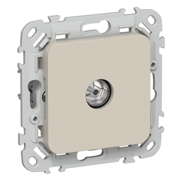 Розетка TV экранированная оконечная тип M ИЭК FLITE РТВм-1-1-1-ФлЛ льняной