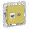 Розетка двойная TV+RJ45 кат.5E UTP ИЭК FLITE РКТВ5е-2-0-ФлЖК желтый карри