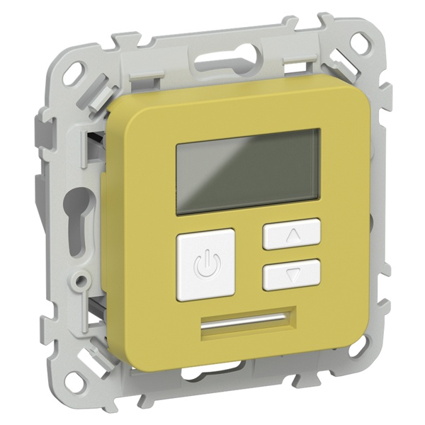 Термостат электронный с дисплеем ИЭК FLITE Т-ФлЖК 16А с датчиком 3м в комплекте желтый карри