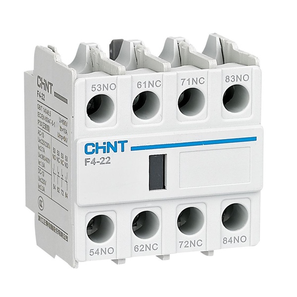 Приставка фронтальных дополнительных контактов Chint F4-04 к контакторам NC1 NC2 NC8 4НЗ (R)