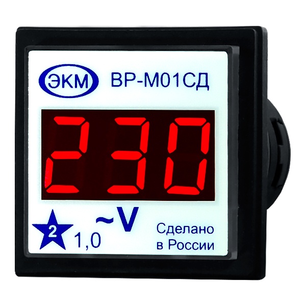 Цифровой щитовой вольтметр Меандр ВР-М01-29СД 15-450В АС 22мм УХЛ2