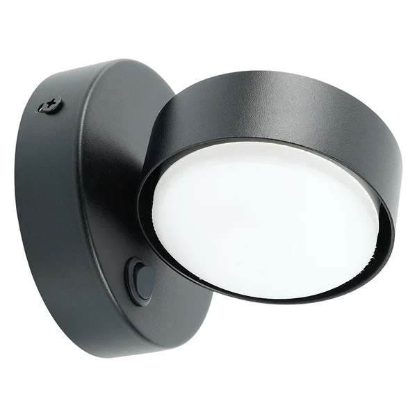 Светильник настенный Feron HL4601 GX53 230V max 12W черный D110x100mm