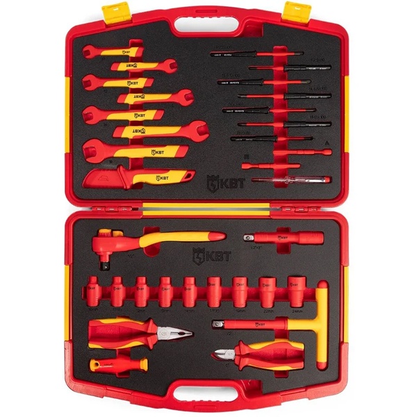 Набор диэлектрического инструмента КВТ НИИ-04 с трещоткой для работ под напряжением до 1000 В VDE