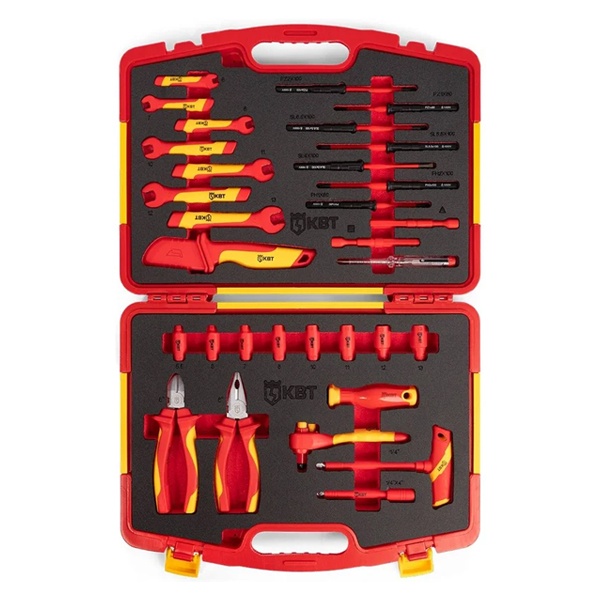 Набор диэлектрического инструмента КВТ НИИ-14 с трещоткой для работ под напряжением до 1000 В VDE