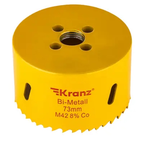 Коронка Kranz Bimetal 73 мм для металла, пластика, дерева, гипсокартона