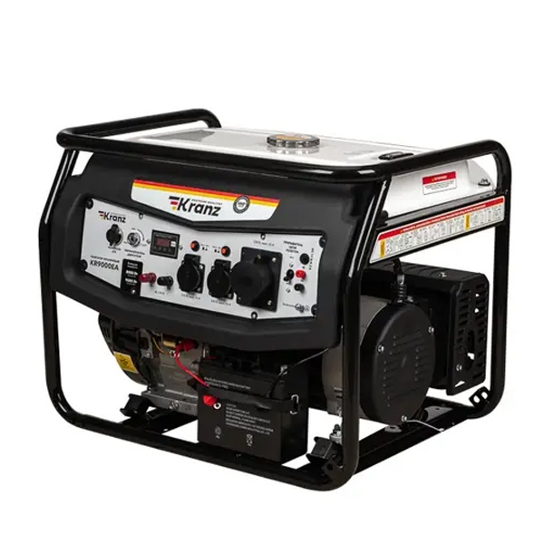 Генератор бензиновый Kranz KR8000EA, 8кВт 230В 25л IP23 коннектор автоматики, электростартер