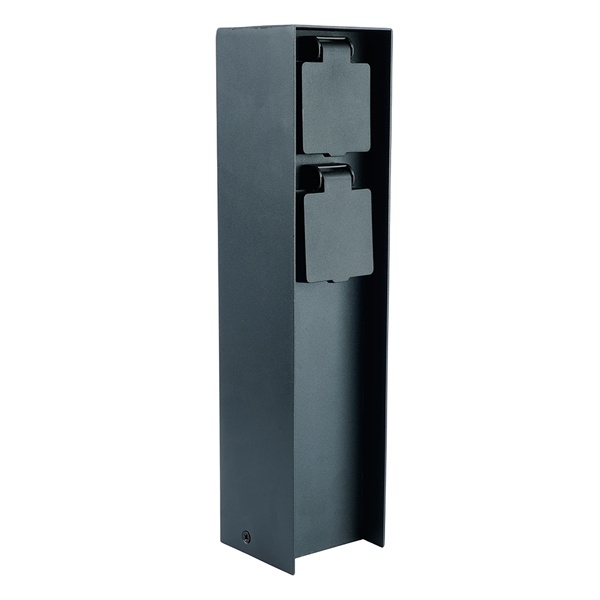 Розетка уличная Feron TM200 2х2P+E 16A IP44 70х70х300мм, черный