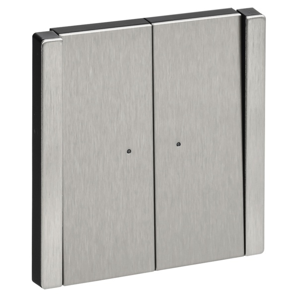 Переключатель двухклавишный с индикацией ИЭК FORTE&PIANO FP708M 10А металл никель