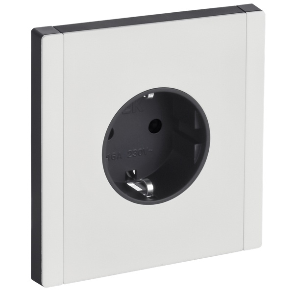 Розетка с заземлением ИЭК FORTE&PIANO FP214M 16А автозажим металл белый