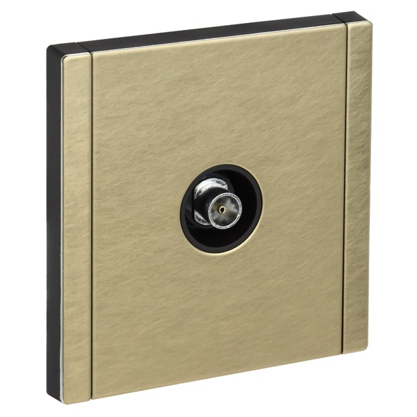 Розетка TV проходная ИЭК FORTE&PIANO FP629M металл шампань