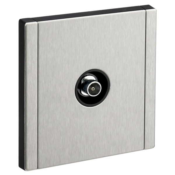 Розетка TV проходная ИЭК FORTE&PIANO FP729M металл никель