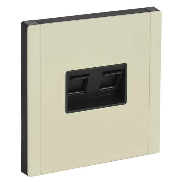 Розетка компьютерная 2-ая RJ45 кат.5E ИЭК FORTE&PIANO FP833M металл слоновая кость (бежевый)