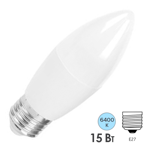 Лампа светодиодная свеча Feron LB-980 С37 15W 6400K 230V E27 дневной свет