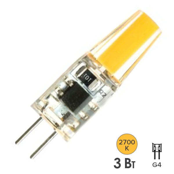 Лампа светодиодная Feron LB-423 JC 3W 2700K 230V G4 теплый свет