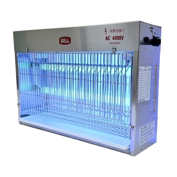 Ловушка для насекомых высоковольтная Well WE-150-2SW площадь 90м2 (2 лампы 15Вт) IP54 470х130х330мм