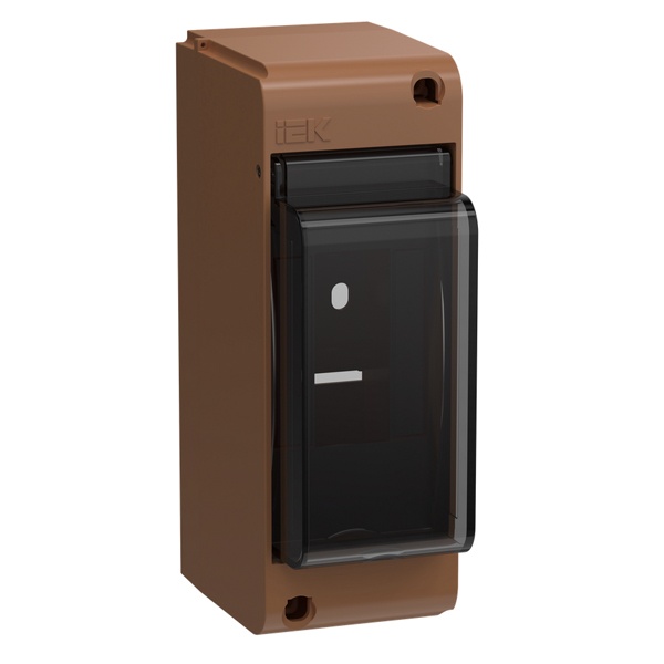 Корпус накладной пластиковый ИЭК UNION КМПн-2 2 модуля с прозрачной дверкой IP30 дуб