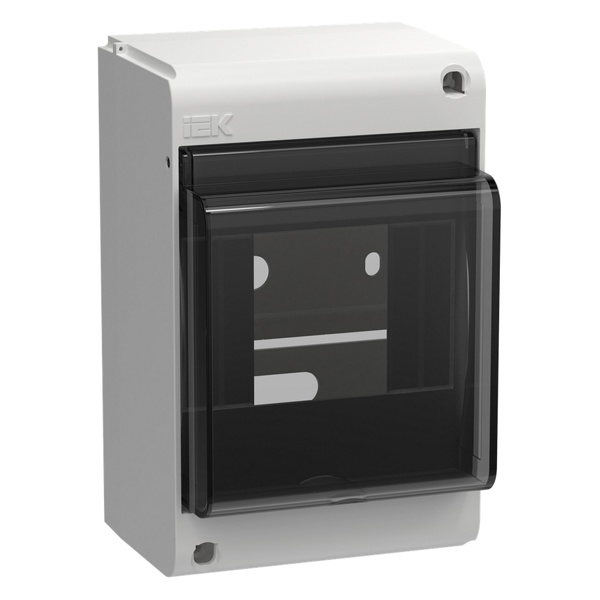 Корпус накладной пластиковый ИЭК UNION КМПн-4 4 модуля с прозрачной дверкой IP30 белый