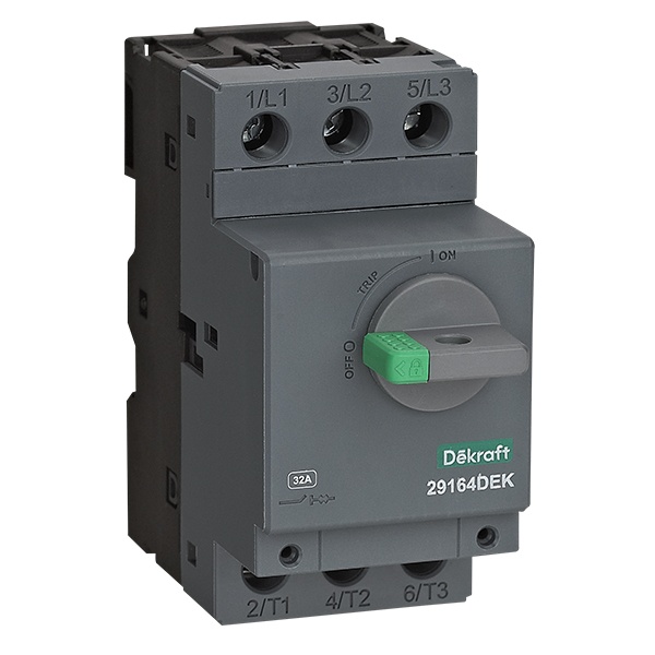 Автомат защиты двигателя DEKraft ВА-451 3P 18,0A 15кА c магнитным расцепителем