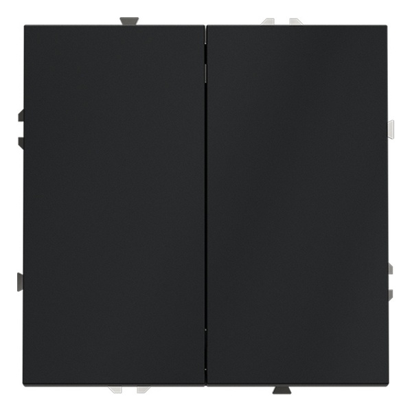 Выключатель двухклавишный встраиваемый Voltum S70 10А графит