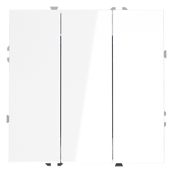 Выключатель трехклавишный встраиваемый Voltum S70 10А белый глянцевый