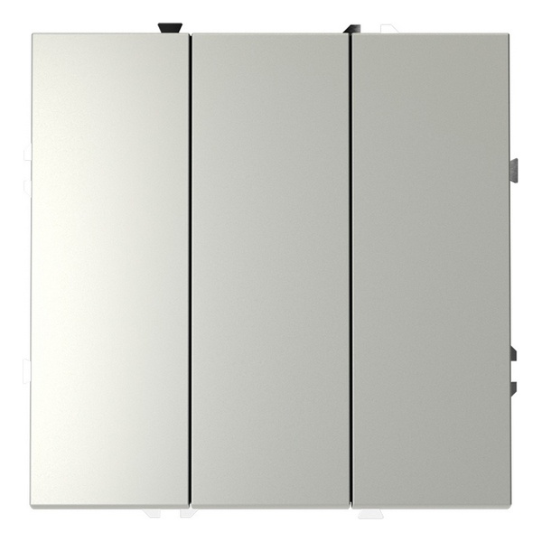 Выключатель трехклавишный встраиваемый Voltum S70 10А сталь