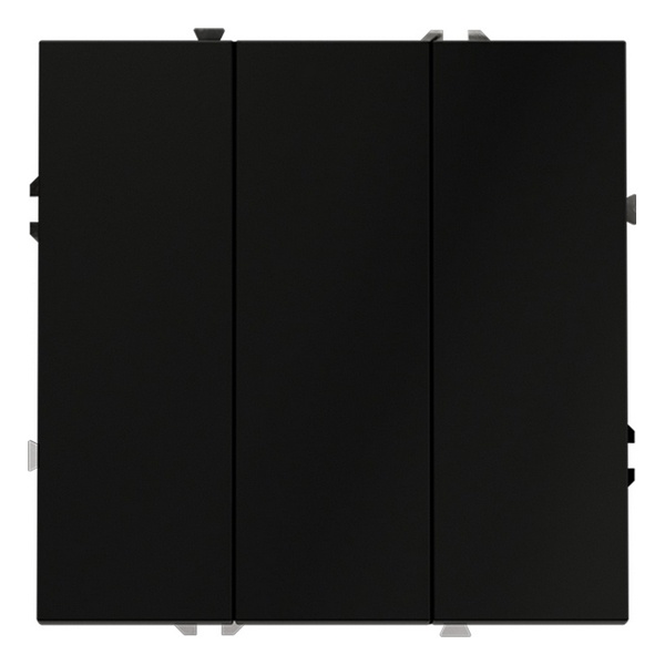 Выключатель трехклавишный встраиваемый Voltum S70 10А черный матовый