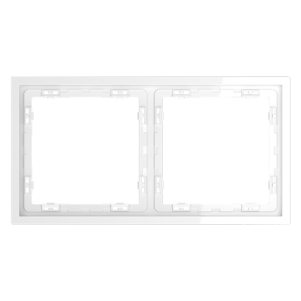 Рамка пластиковая Voltum S70 на 2 поста белый глянцевый