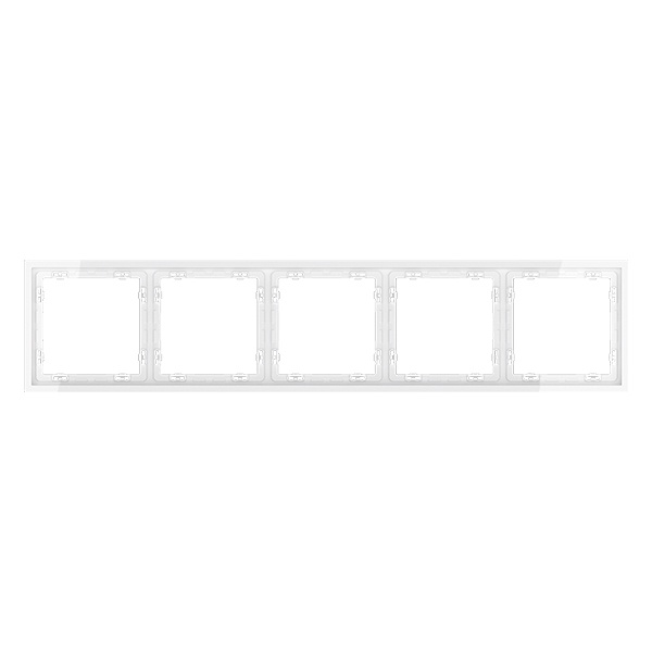 Рамка пластиковая Voltum S70 на 5 постов белый глянцевый