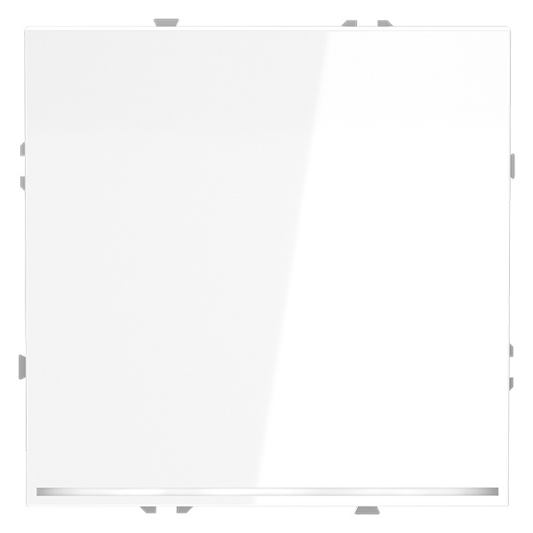 Проходной переключатель одноклавишный встраиваемый Voltum S70 с подсветкой 10А белый глянцевый