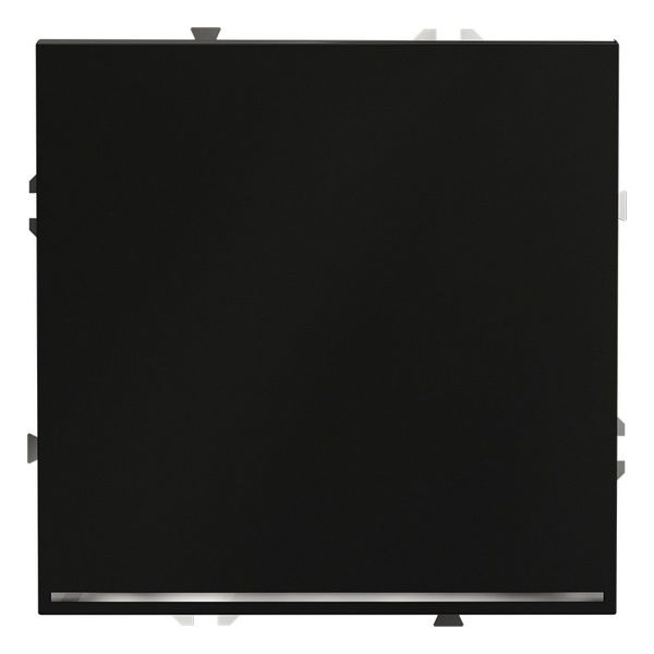 Проходной переключатель одноклавишный встраиваемый Voltum S70 с подсветкой 10А черный матовый