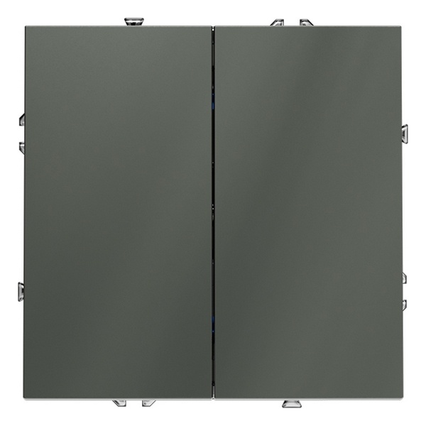 Проходной переключатель двухклавишный встраиваемый Voltum S70 10А титан