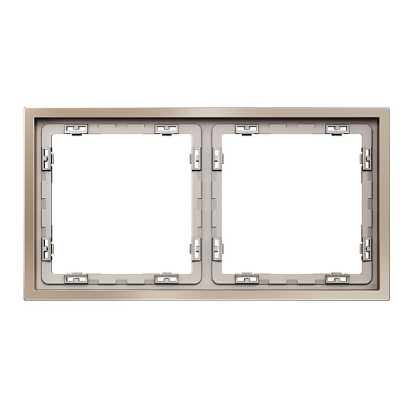 Рамка металлическая Voltum S70 на 2 поста Metal платина