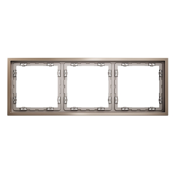 Рамка металлическая Voltum S70 на 3 поста Metal платина