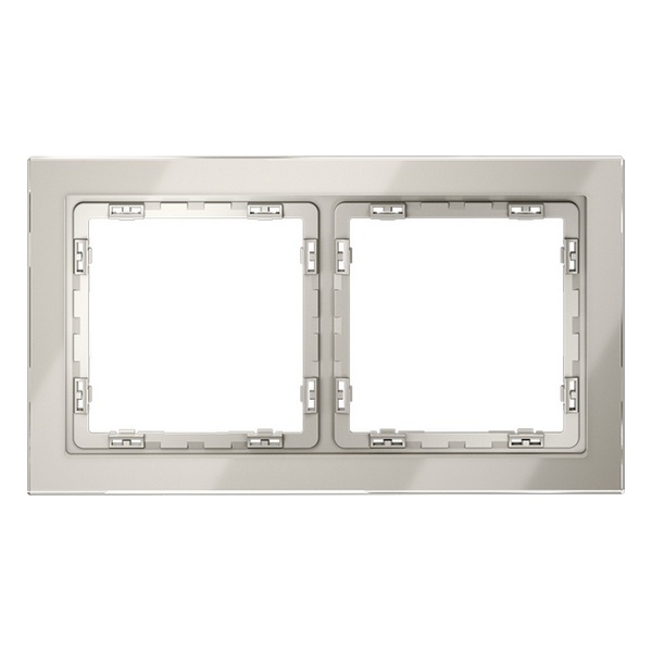 Рамка стеклянная Voltum S70 на 2 поста кашемир