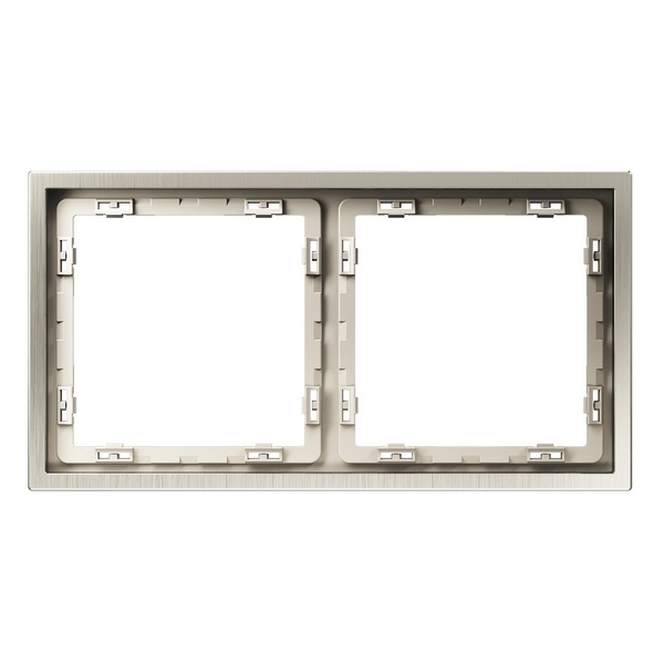 Рамка металлическая Voltum S70 на 2 поста Metal никель
