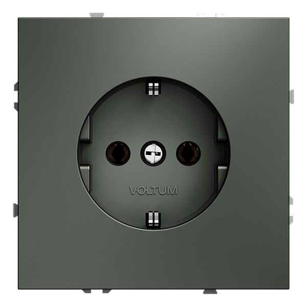 Розетка встраиваемая Voltum S70 с заземлением 16А титан