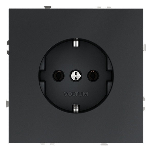 Розетка встраиваемая Voltum S70 с заземлением 16А графит