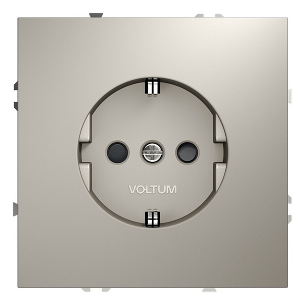 Розетка встраиваемая Voltum S70 с заземлением и защитными шторками 16А кашемир