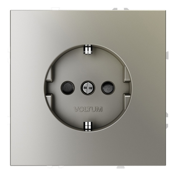 Розетка встраиваемая Voltum S70 с заземлением и защитными шторками 16А шелк