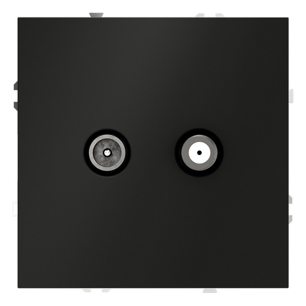 Розетка телевизионная встраиваемая Voltum S70 оконечная TV+SAT черный матовый