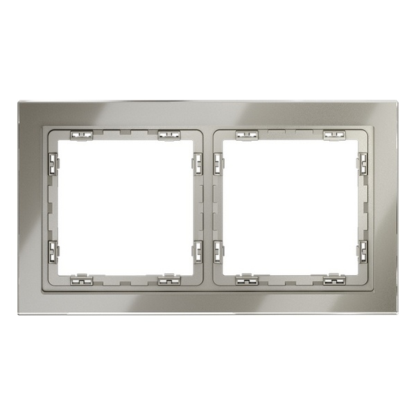 Рамка стеклянная Voltum S70 на 2 поста шелк